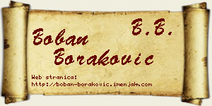 Boban Boraković vizit kartica